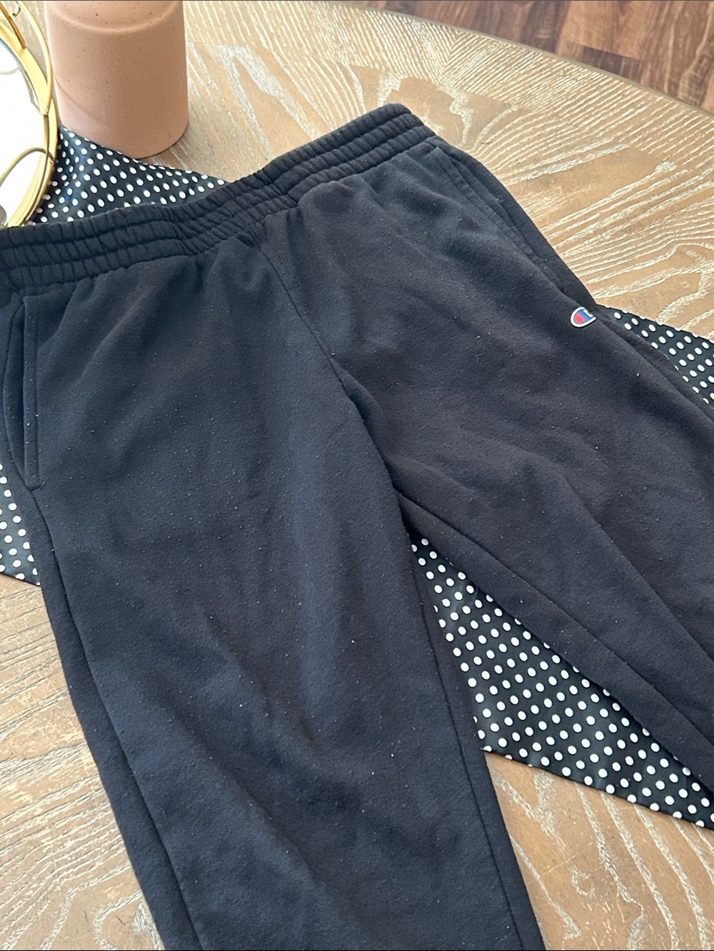 Boys Champion Kids Black Jogger Athletic Sweatpants with Logo Medium 10/12